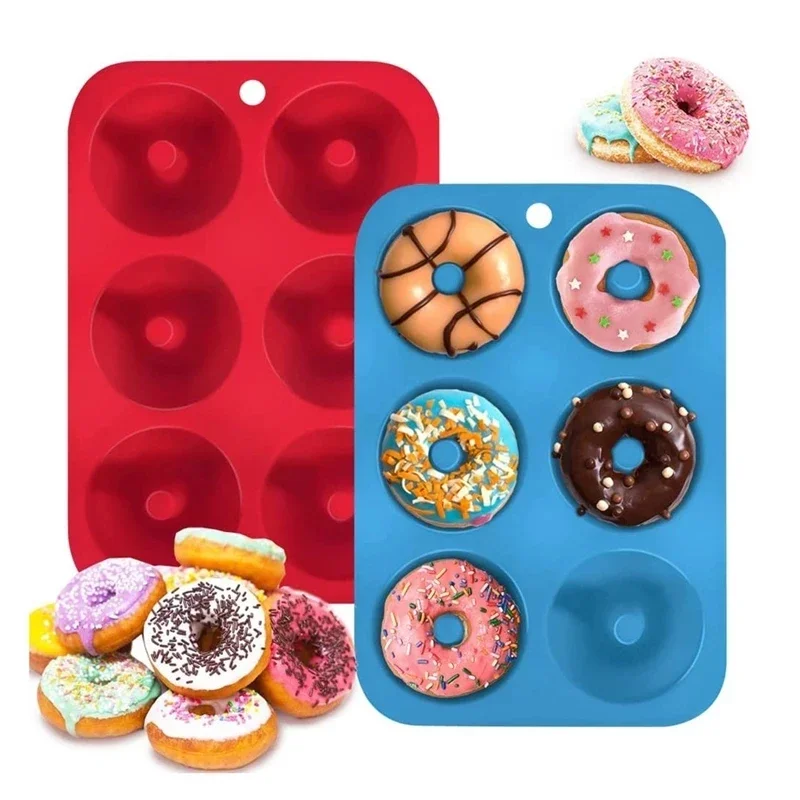Kitchen Baking Utensils - 1/2pcs Silicone Muffins Donut Mold 6