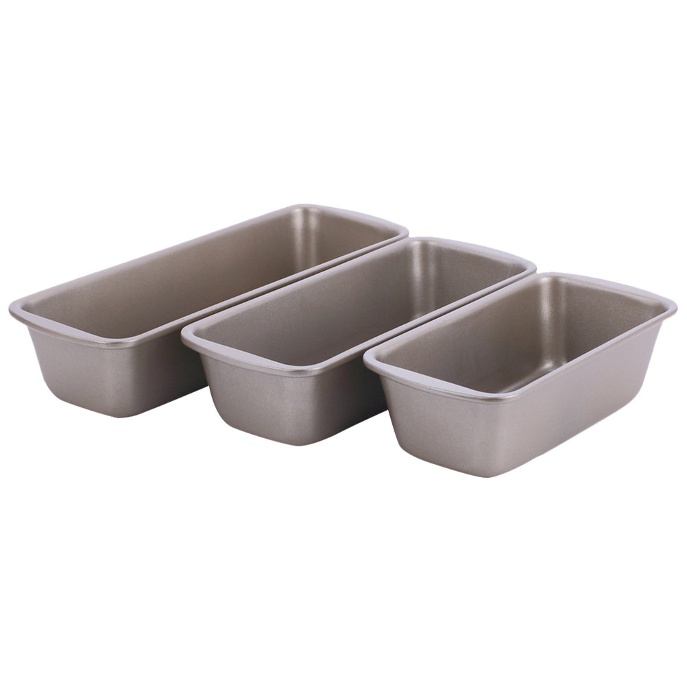 Kitchen Baking Pans - 3Pcs Rectangular Loaf Pan Carbon Steel