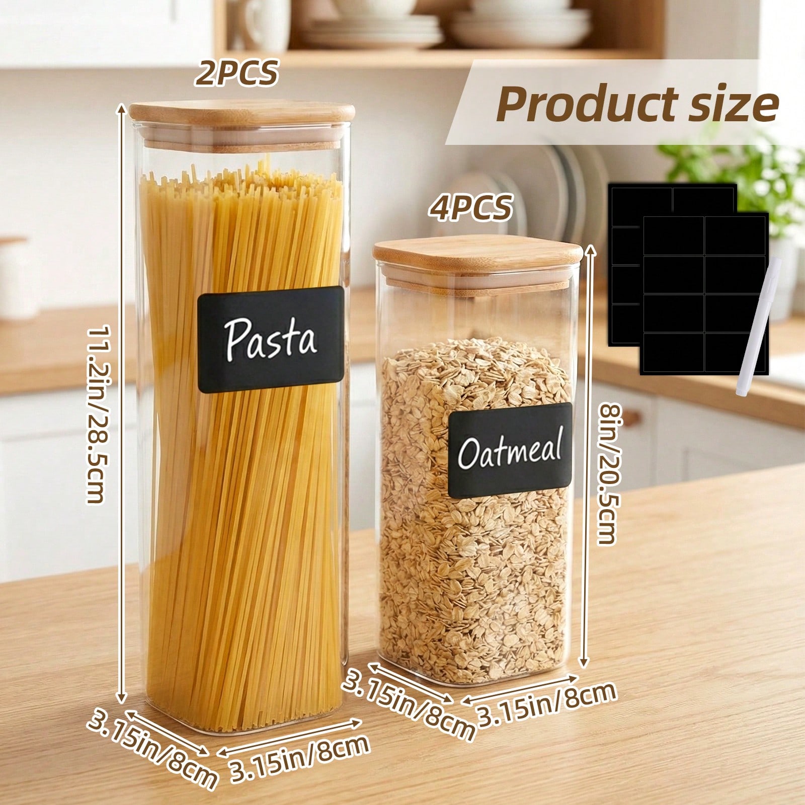 6/12pcs Glass Food Storage Con - đánh giá và giá Kitchen Baking Pantry