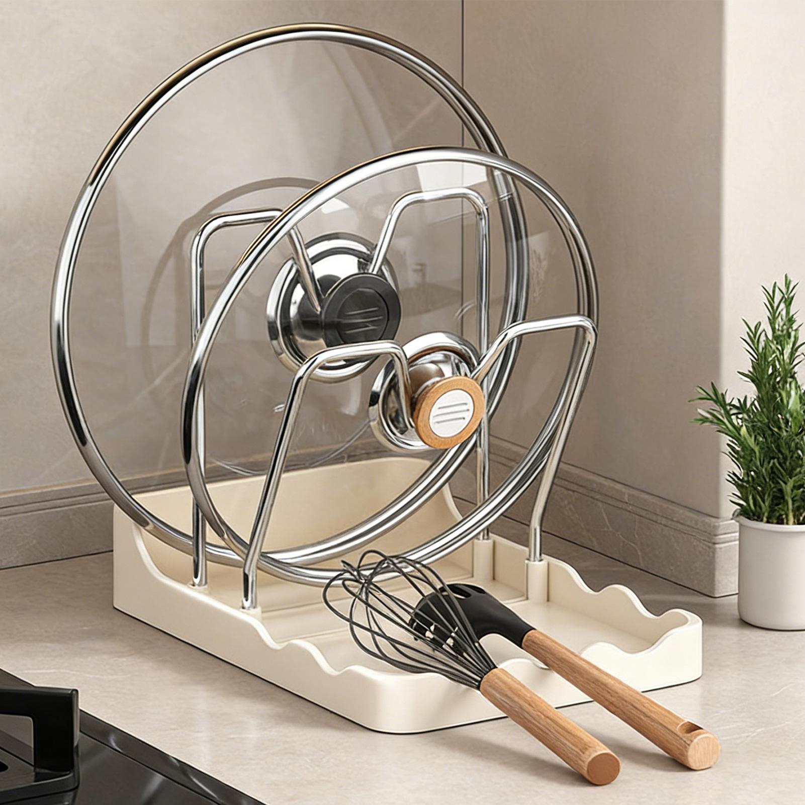 Pot Lid Holder Vertical Spoon  - đánh giá và giá Kitchen Baking Pantry