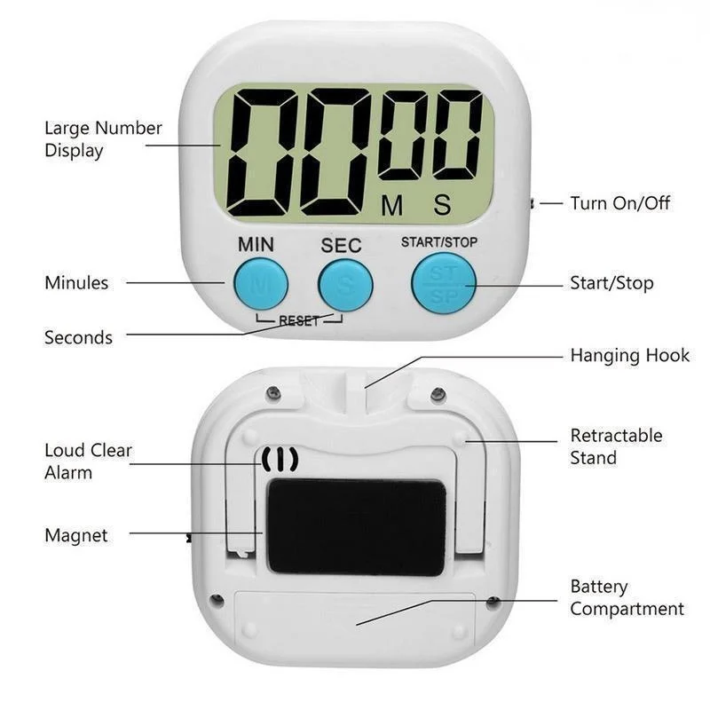 Mini Digital Kitchen Timer Big - đánh giá và giá Kitchen Baking Game