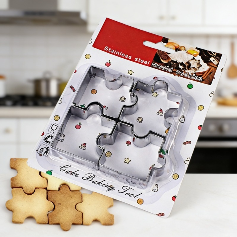 4 Pieces Stainless Steel Puzzl - đánh giá và giá Kitchen Baking Kit