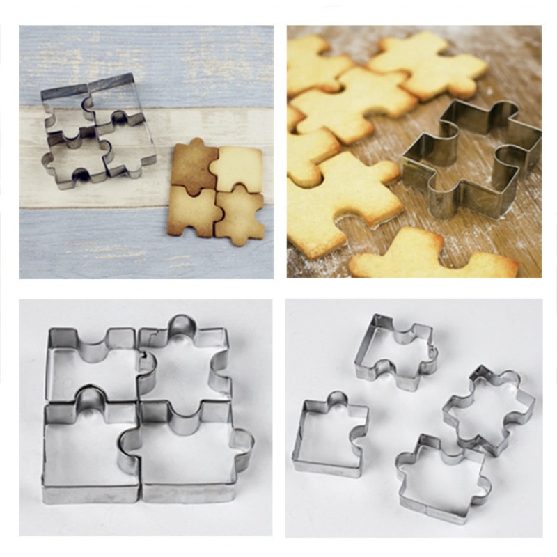4 Pieces Stainless Steel Puzzl - đánh giá và giá Kitchen Baking Kit
