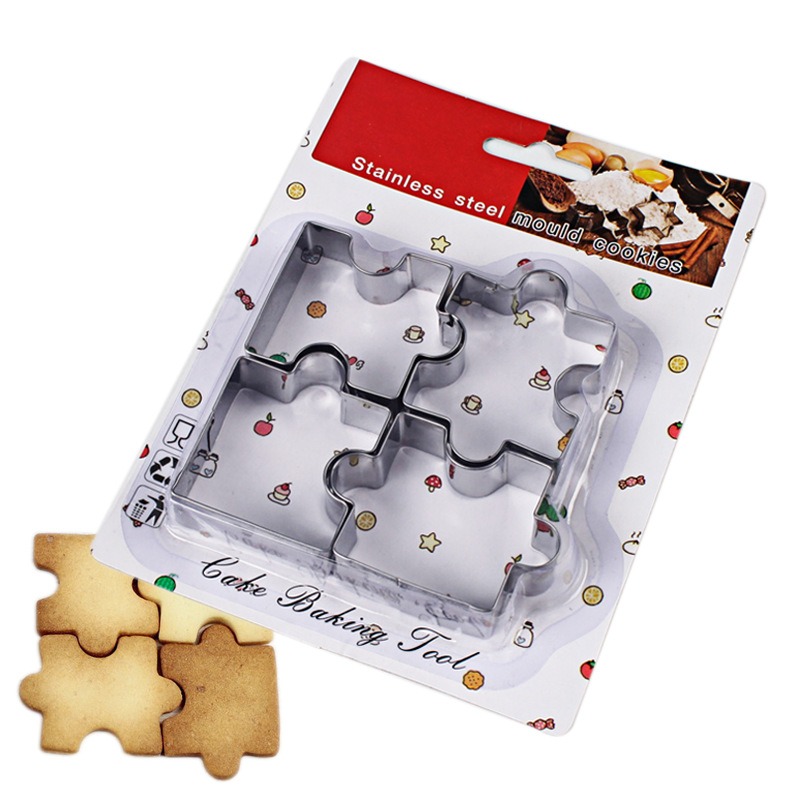 4 Pieces Stainless Steel Puzzl - đánh giá và giá Kitchen Baking Kit