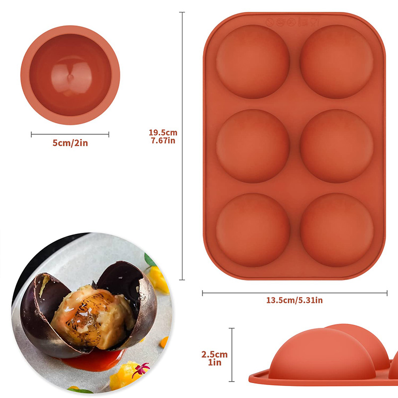 6 Cavities Semicircle Silicone - đánh giá và giá Kitchen Baking Utensils